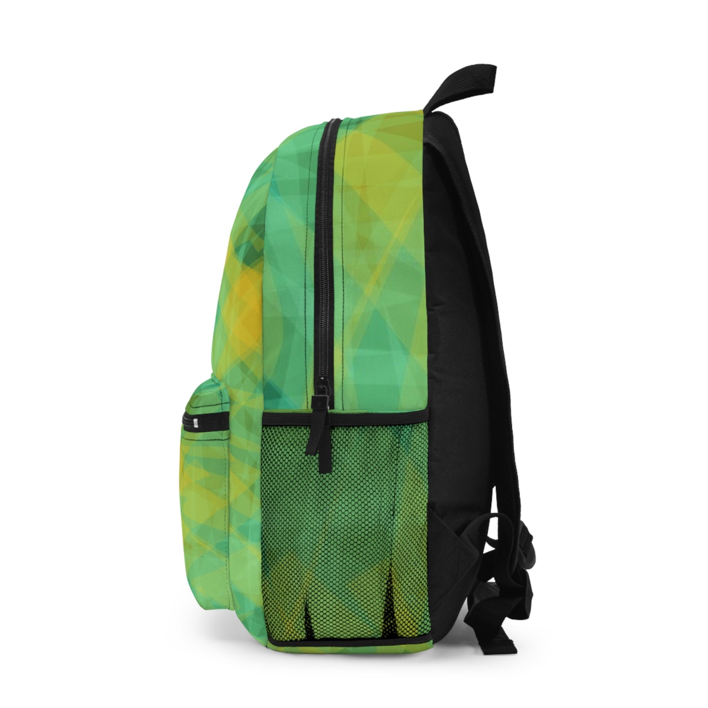 Quietude:  Vibrant Geometric Backpack - Colorful Daypack, Stylish Travel Backpack, Unique Gift Idea, Eco-Friendly, Good Vibes Only