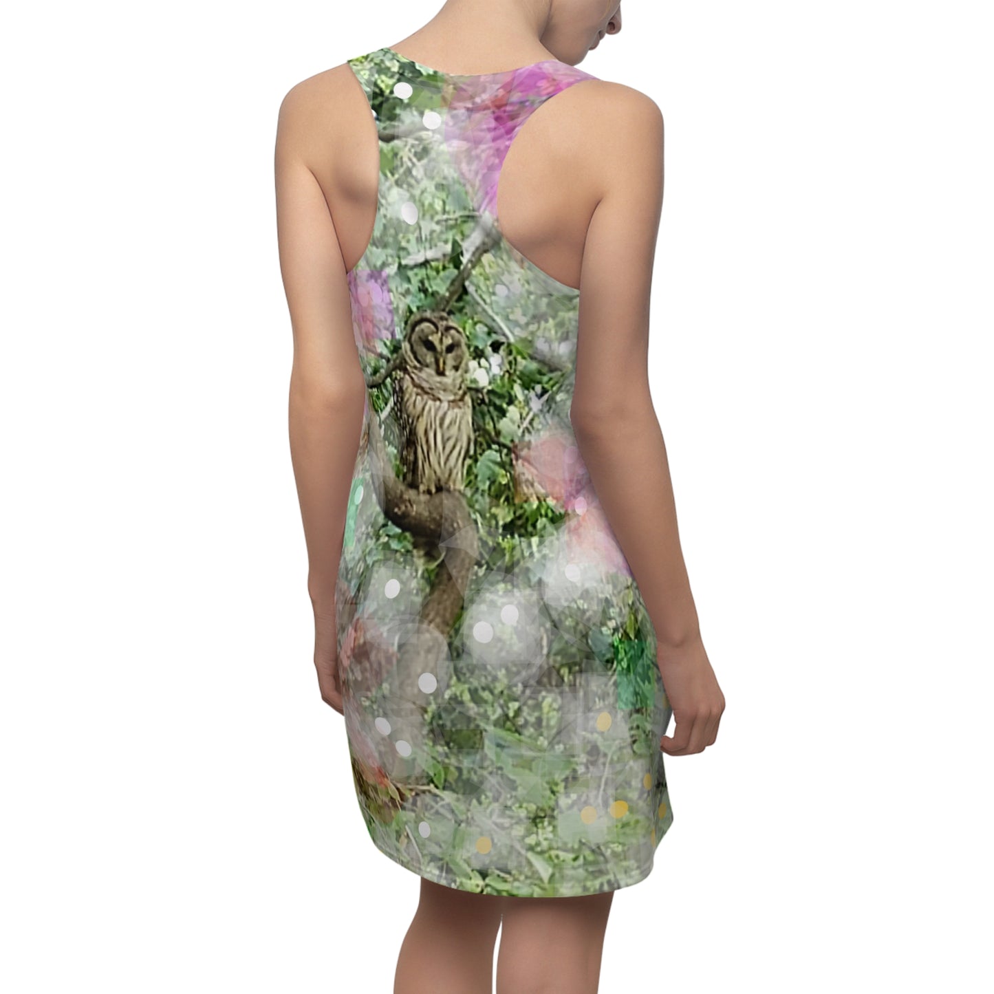 Woodland Owl:  Women's Cut & Sew Racerback Dress (AOP)