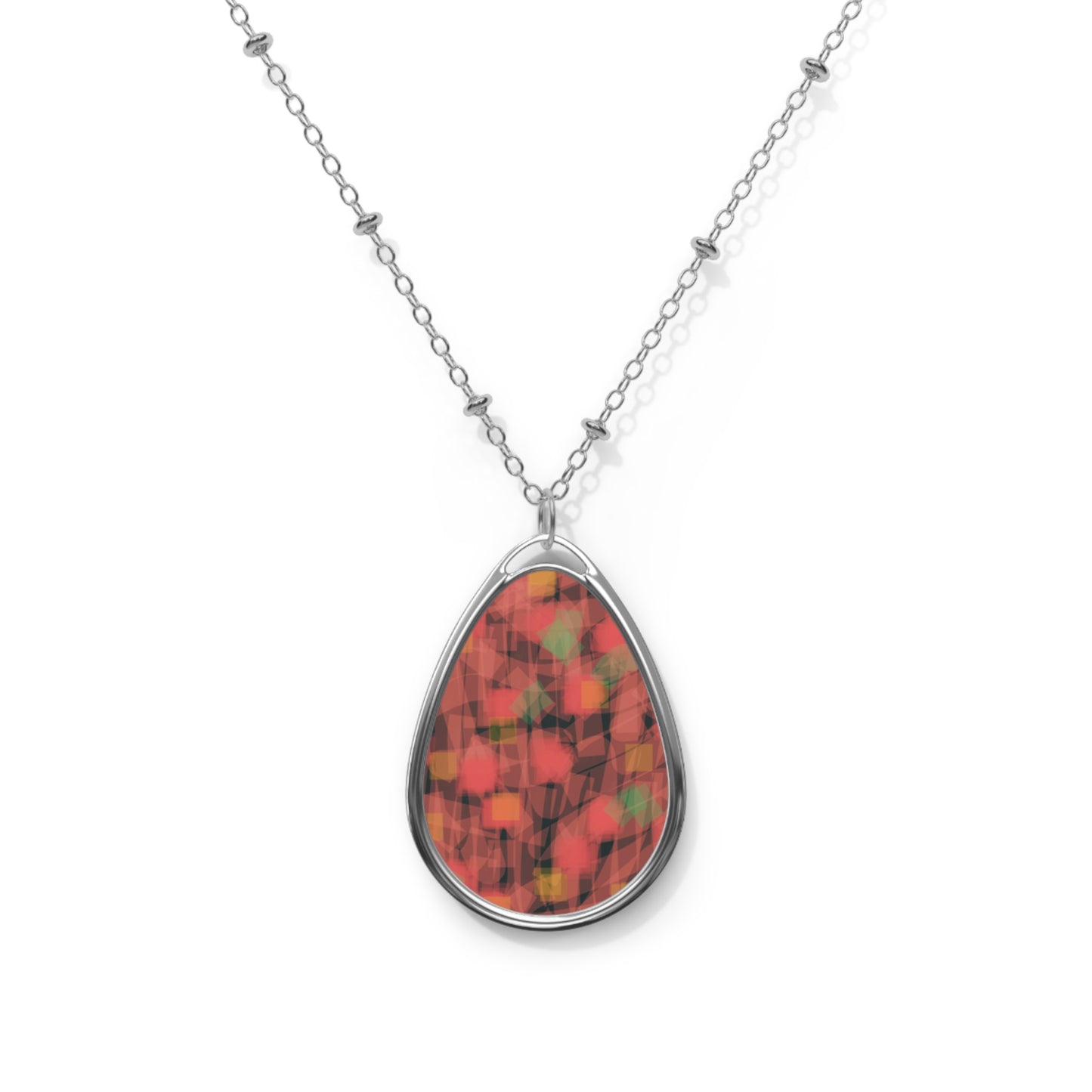 Lupe:  Colorful Oval Pendant Necklace - Unique Artistry for Everyday Style