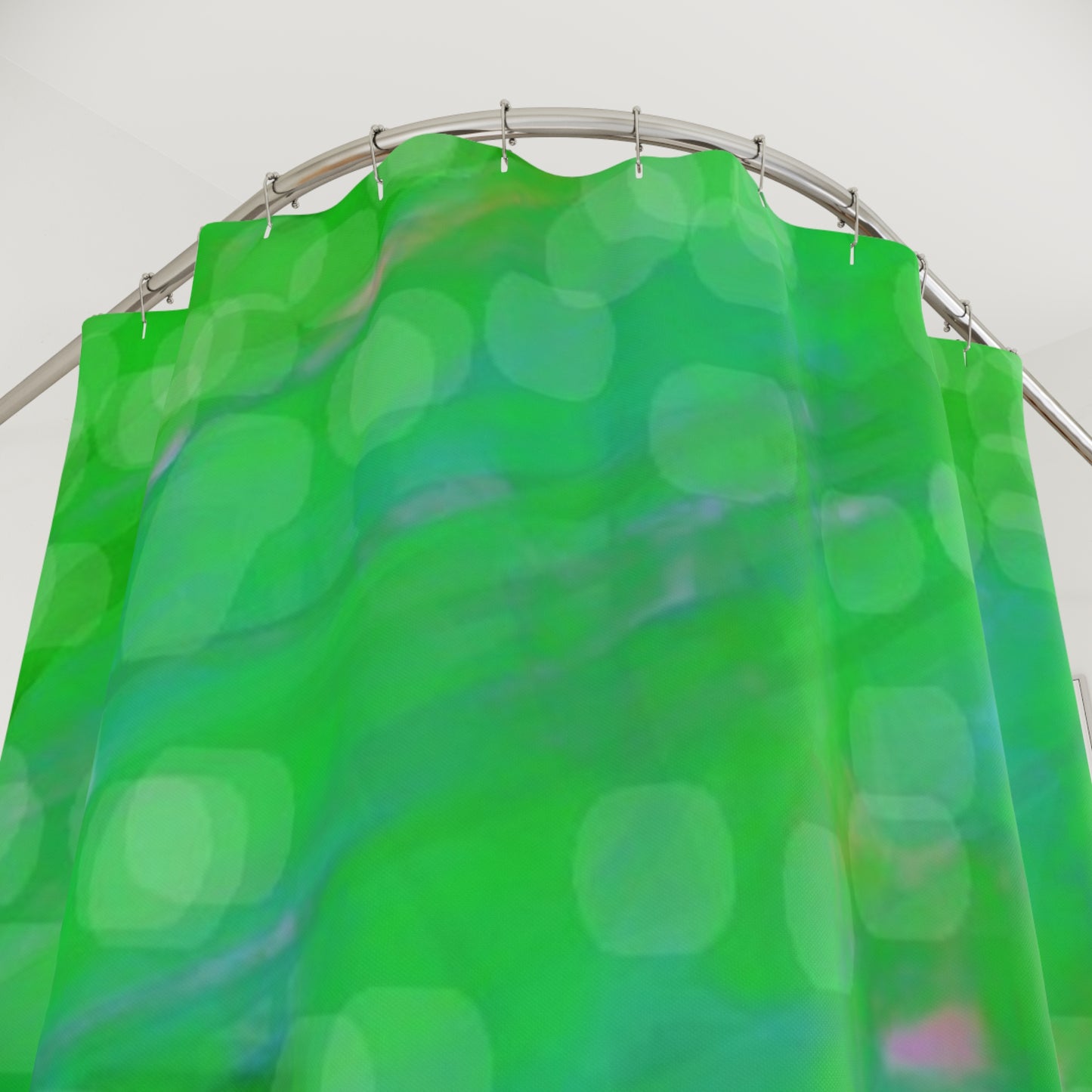 Earth child: Vibrant Green Bokeh Shower Curtain, Bathroom Decor, Eco-Friendly, Nature-Inspired, Spring Vibes, Gift for Homeowners