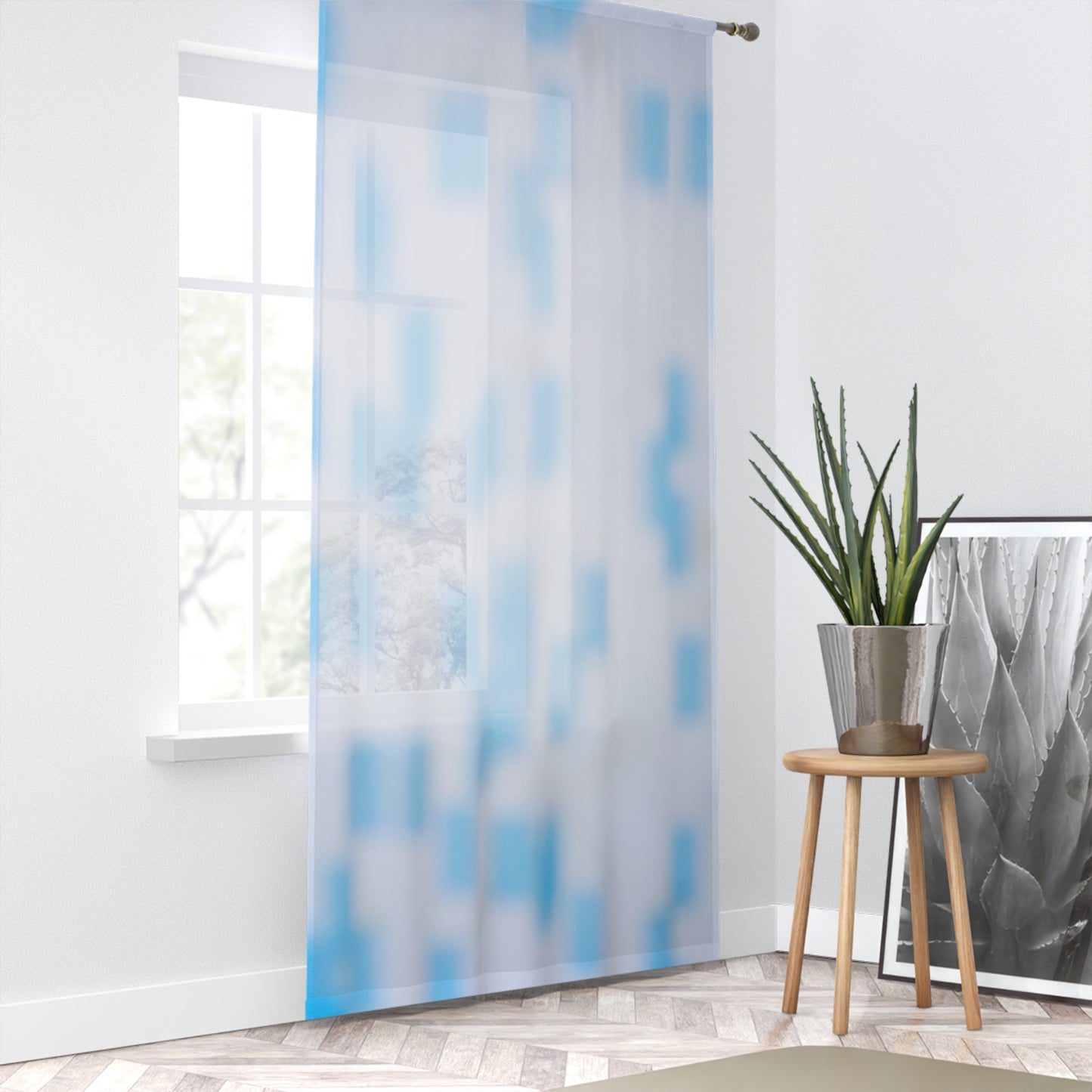 Carolyn: Light Blue Sheer Window Curtain for Soft and Airy Home Décor