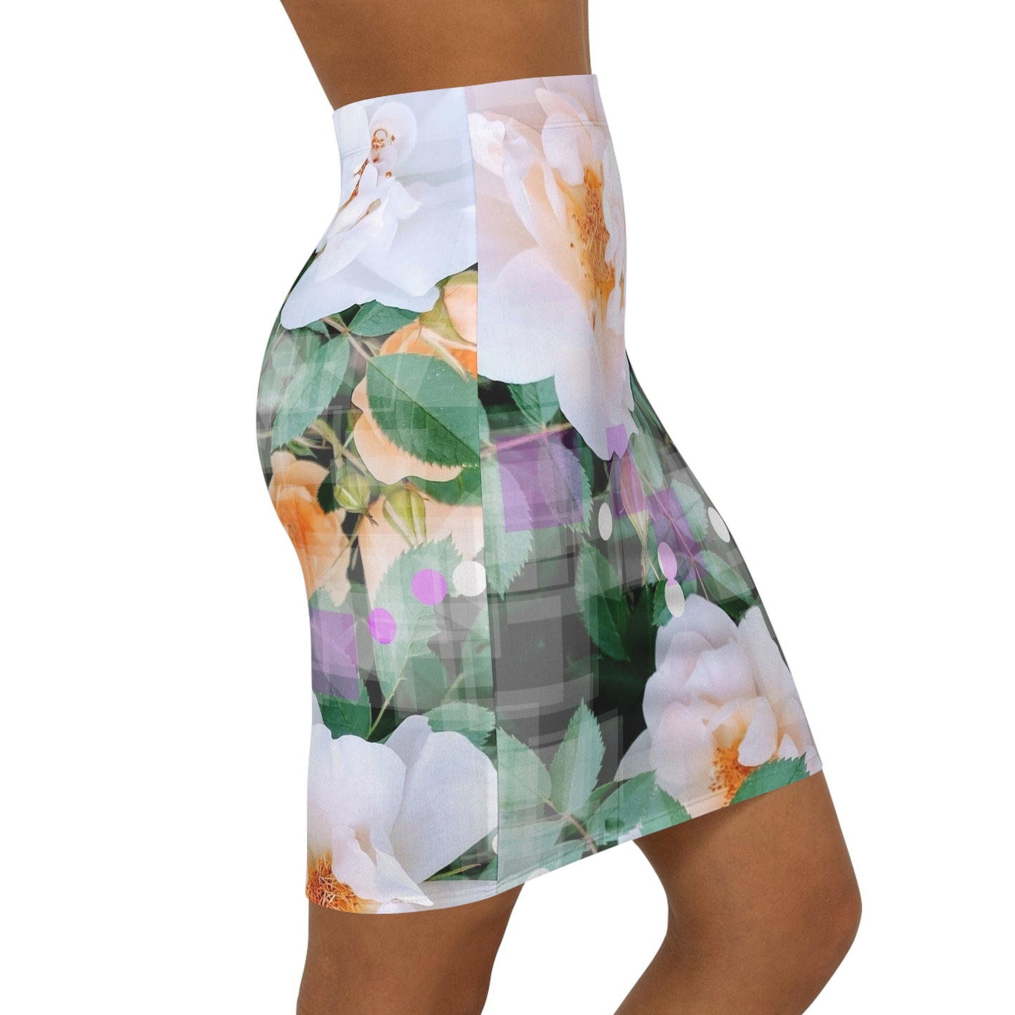 Divine Bouquet:  Women's Mid-Waist Pencil Skirt (AOP)