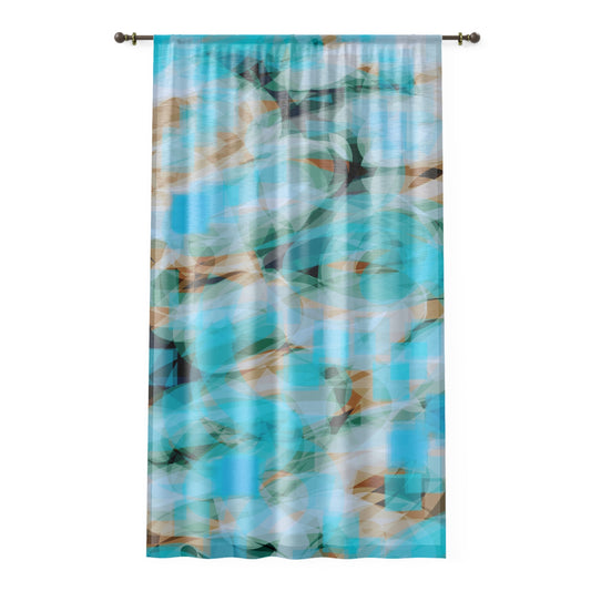 Depths:  Tranquil Abstract Window Curtain, Bohemian Home Decor, Living Room Accessories, Room Divider, Soft Light Filtering Drapes