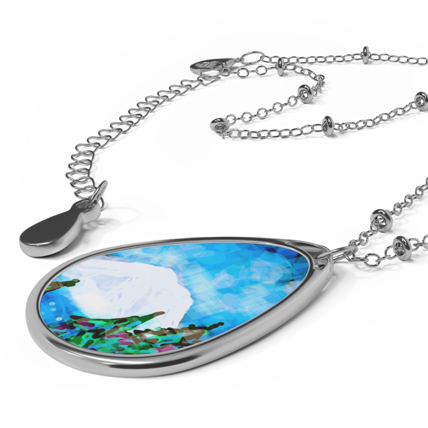 Mt. Rainier:  Mountain Love Art Oval Necklace - Nature Lovers -Inspired Jewelry for Beautiful Souls