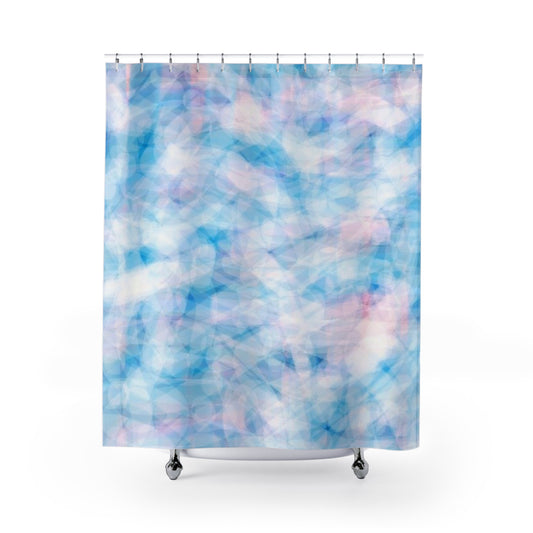 Blue Sugar: Tranquil Pastel Shower Curtain, Boho Bathroom Decor, Relaxing Home Accessories, Gift for New Home, Modern Bathroom Upgrade