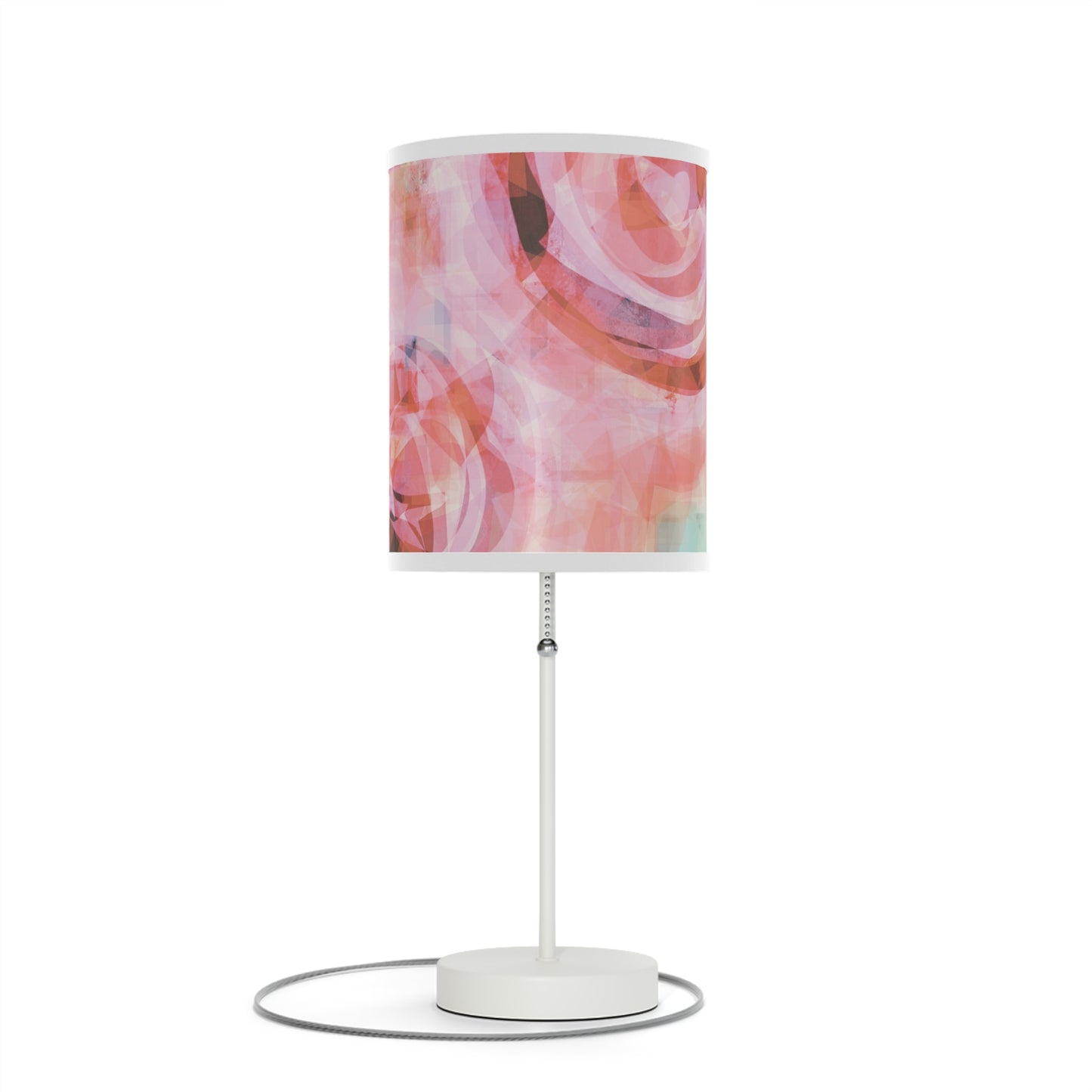 Lana:  WH Trim; Modern Abstract Floral Table Lamp - USB/CA Plug