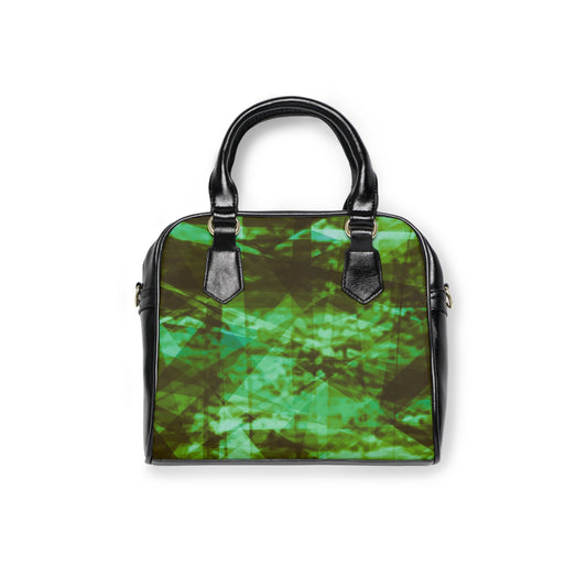Green River:  Stylish Green Geometric Shoulder Handbag - Trendy Everyday Tote