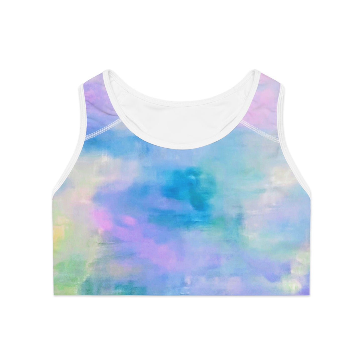 Pastel Air:  Ethereal Vibrant Sports Bra, Colorful Workout Top, Activewear, Gym Essentials, Fitness Apparel, Gift for Her