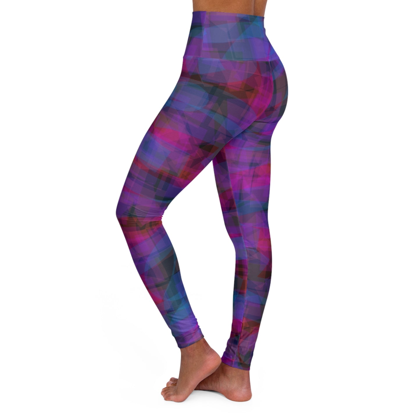 Cherry Blue: Beautiful Vibes High Waisted Leggings - Colorful Activewear, Fitness Leggings, Workout Gear, Dance Pants, Exercise Apparel, Streetwear