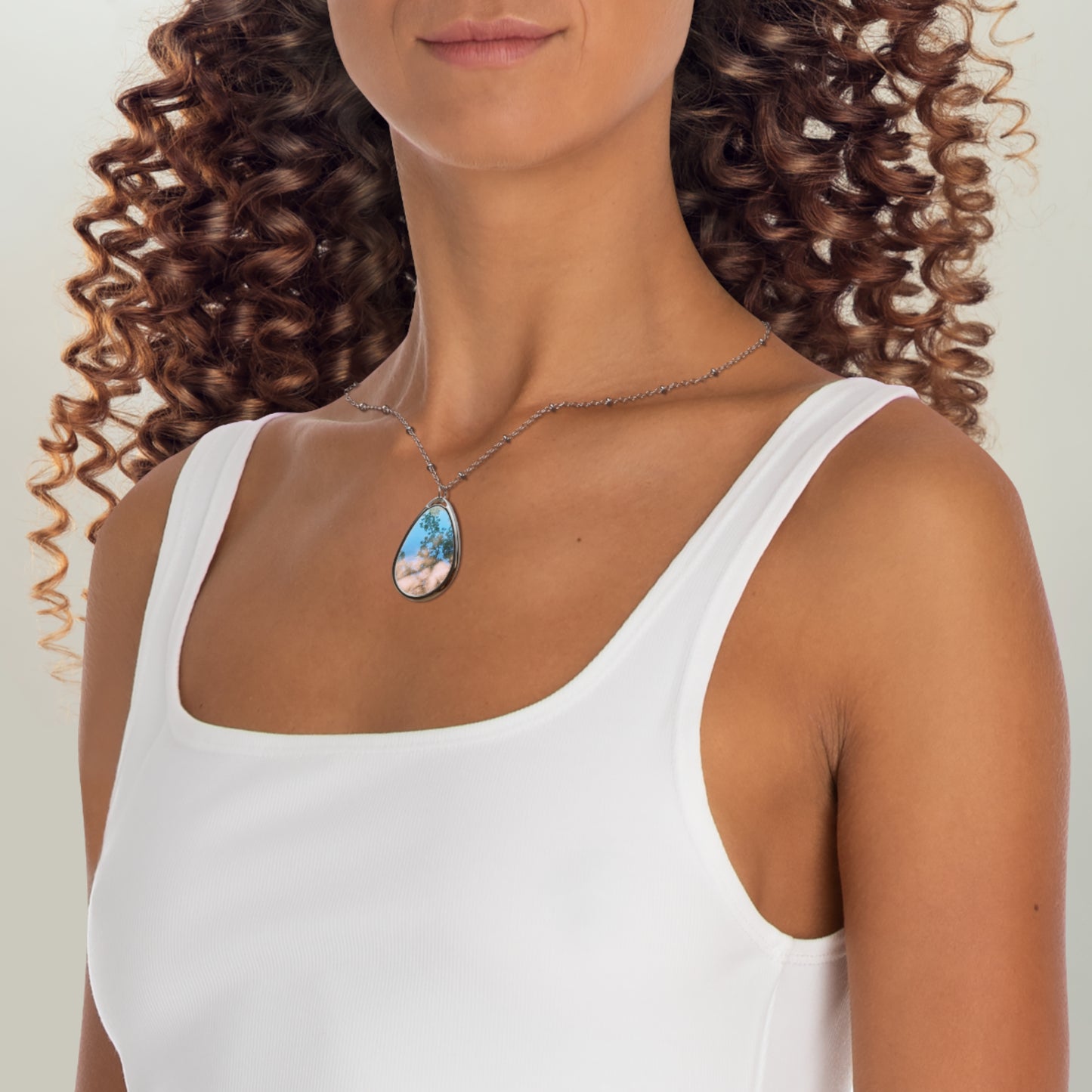 Aqua Dreamy: Oval Necklace