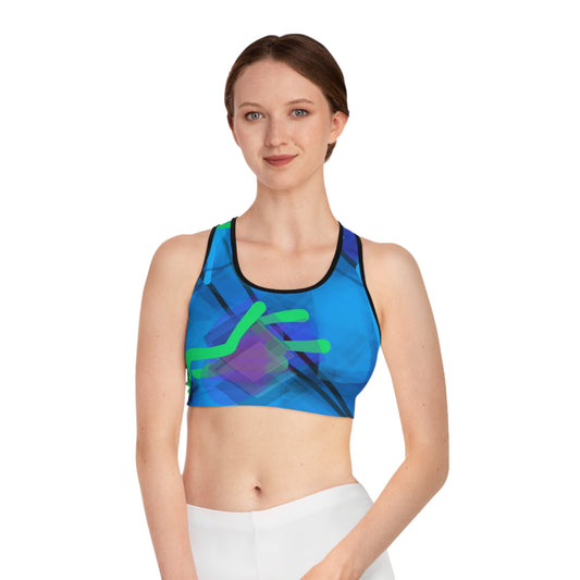 Gee Wiz II: Blk Trim; Good Vibes Vibrant Sports Bra, Activewear, Workout Gear, Fitness Apparel, Yoga Top, Gym Clothing, Colorful Athletic Bra