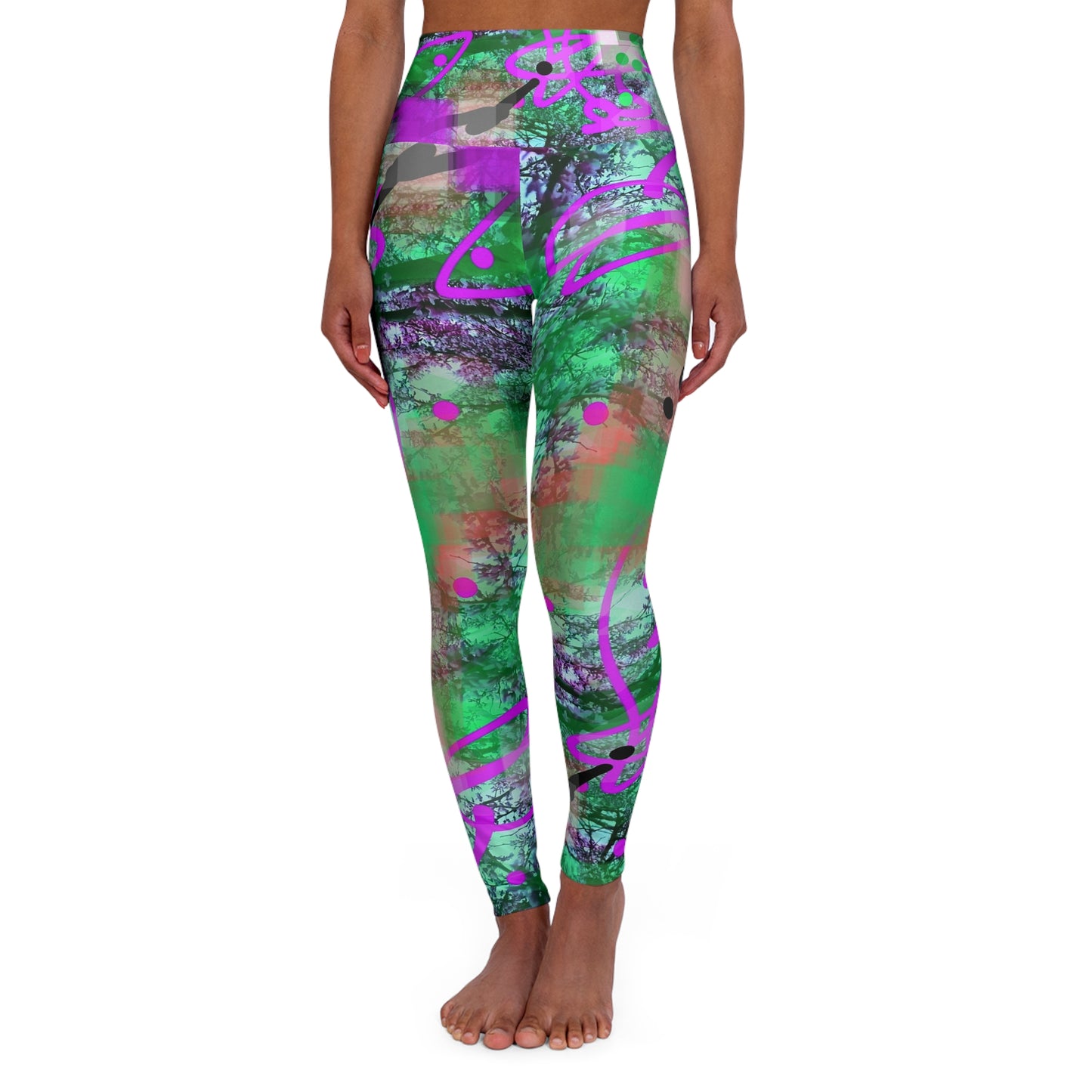 Cyd:  Vibrant High Waisted Leggings for Active Lifestyle, Street Style fashion, High Vibes, Casual Chic Clothing