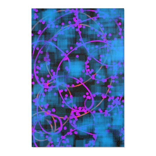 Night View:  48"x72" Vibrant Abstract Area Rug - Colorful Modern Floor Mat for Home Decor