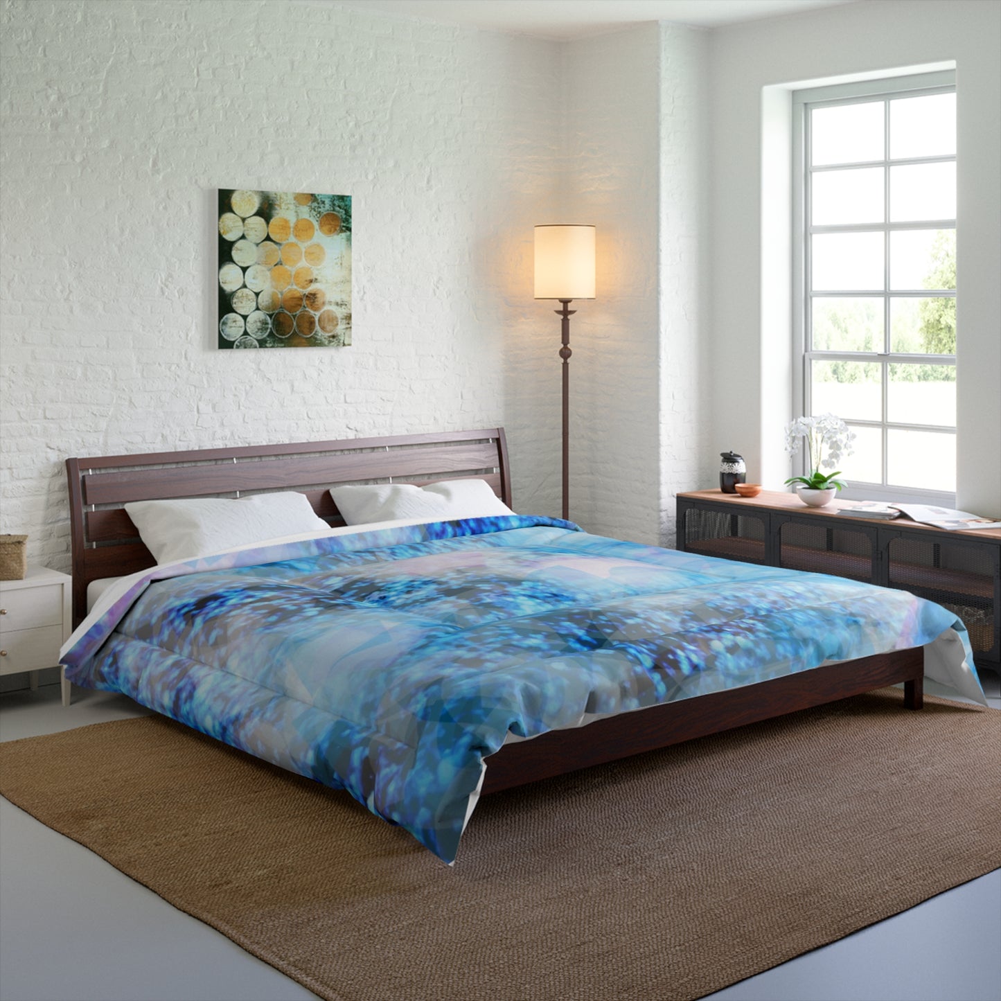 Sapphire Softly:  Comforter: 104" x 88"