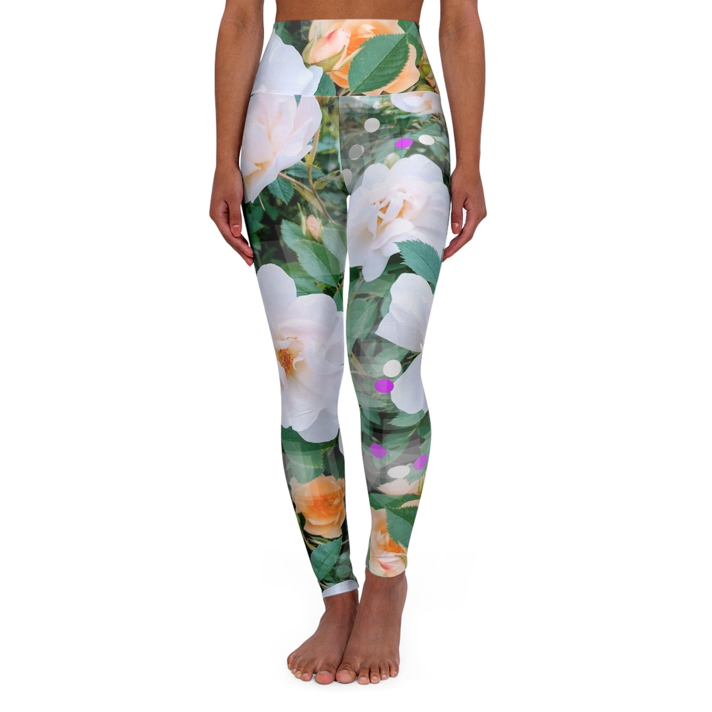 Divine Bouquet:  High Waisted Leggings, Beautiful Floral for Lovely Souls, Activewear, Casual Chic Streetwear