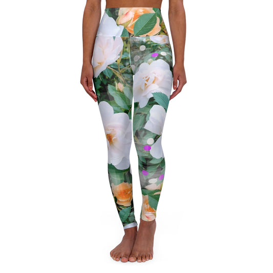 Divine Bouquet:  High Waisted Leggings, Beautiful Floral for Lovely Souls, Activewear, Casual Chic Streetwear
