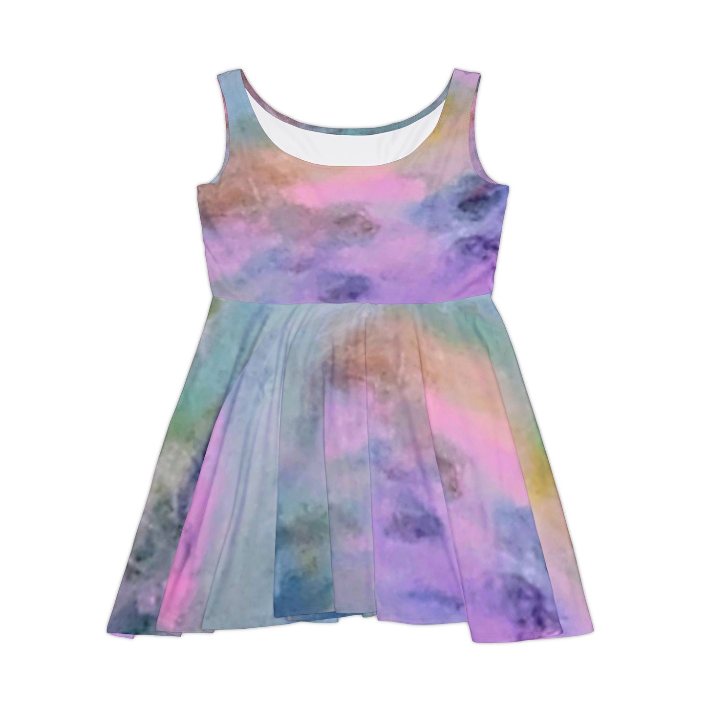 Peace & Luv:  Women's Skater Dress (AOP), Pastel Dress, Summer Dress, Fresh Vibes