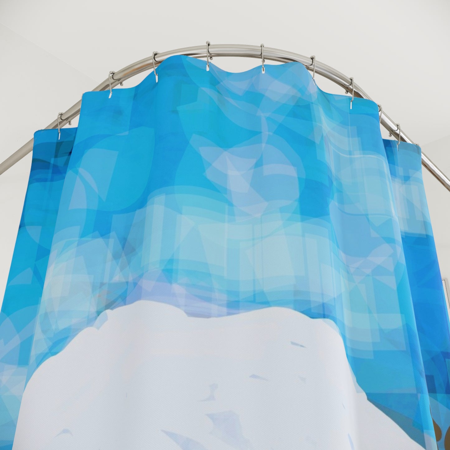 Mt. Rainier I:  Colorful Abstract Shower Curtain – Modern Bathroom Decor
