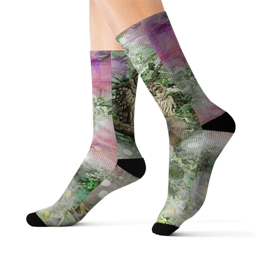 Woodland Owl:  Sublimation Socks