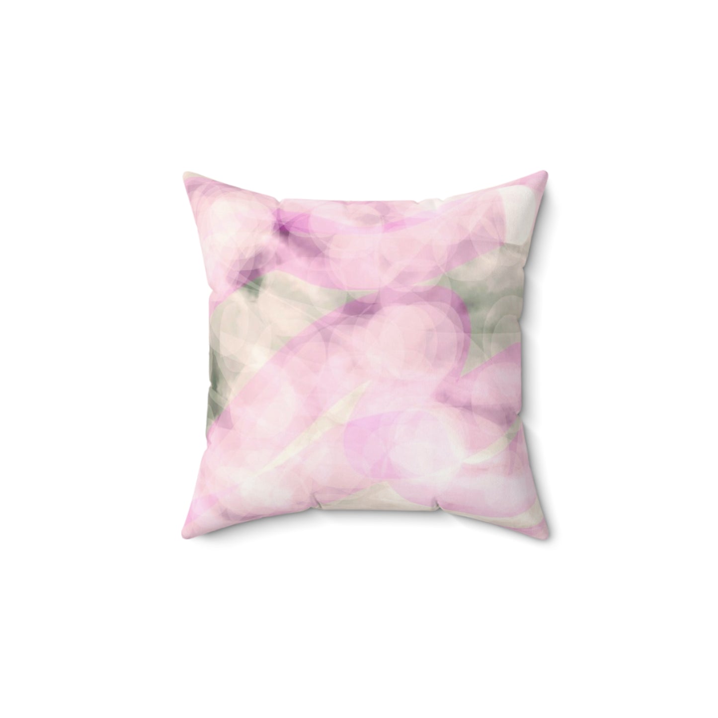 You're a Holiday: (14"x14") Soft Pink Bokeh Faux Suede Square Pillow, Ethereal Home Decor, Throw Pillow, Cozy Accent, Gift Idea, Boho Style