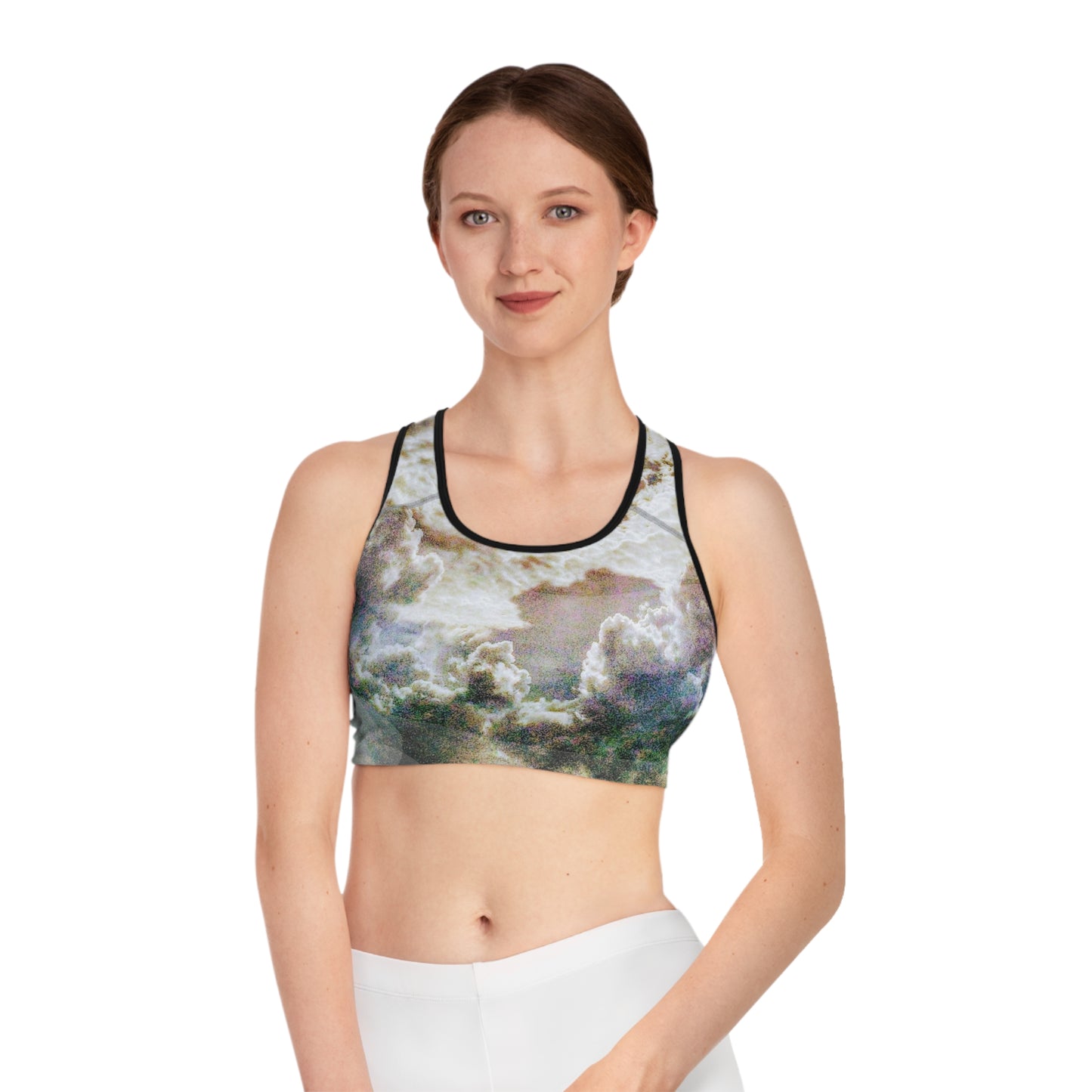 Portalis II: Blk Trim; High Vibes Artistic Sports Bra for Active Women, Gym Wear, Fitness Top, Dance Bra, Unique Workout Apparel