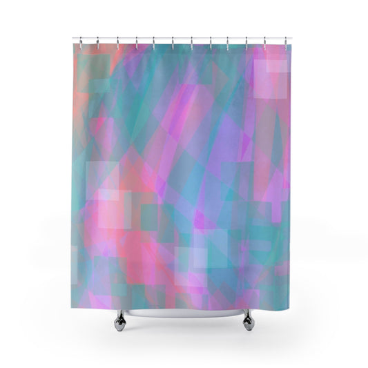 Sol Shimmer:  Pastel Beauty Abstract Shower Curtain, Modern Bathroom Decor, Colorful Home Accent, Gift for New Homeowners, Artful Bathroom Accessory