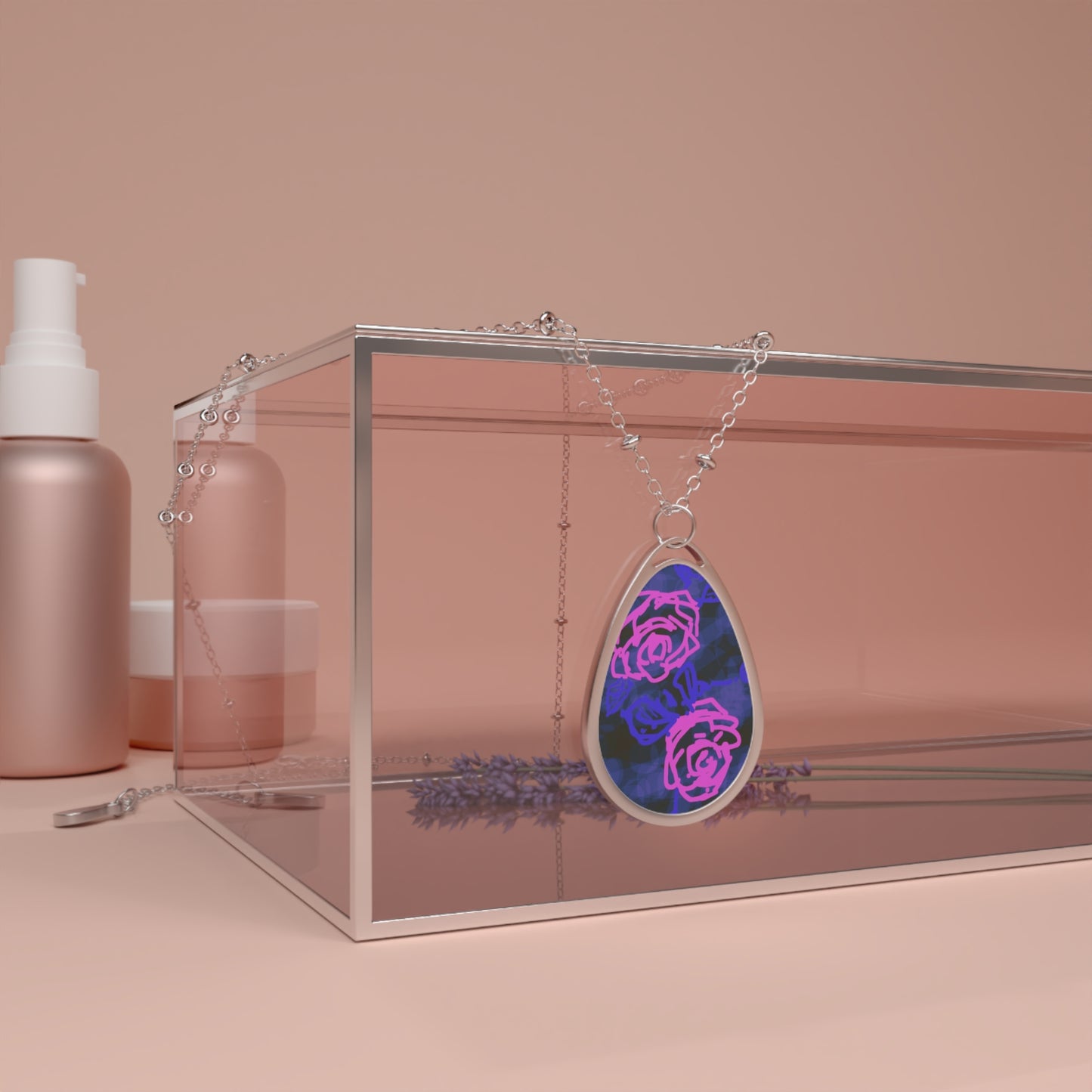 Night Roses: Elegant Floral Pendant Necklace, Deep Mood, Bohemian Jewelry, Gift for Her, Birthday Necklace, Rose Design Jewelry