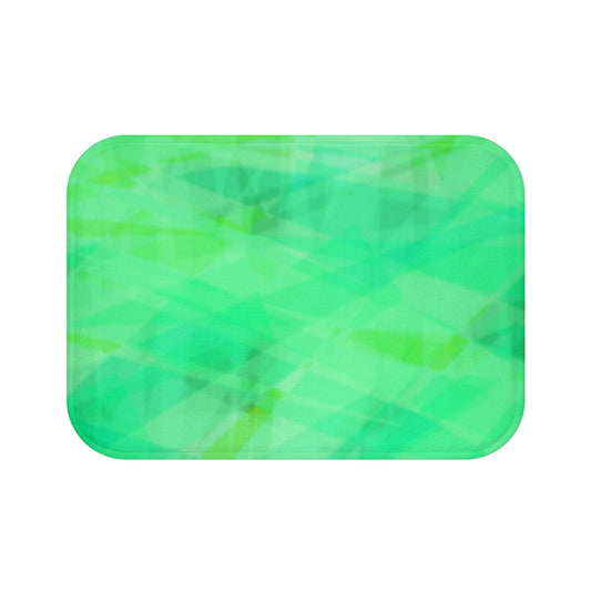 Elevation Station: (24"x17") Vibrant Green Bathmat - Soft, Non-Slip, Modern Bathroom Decor, Washable, Spa Gift, Eco-Friendly, Home Essentials