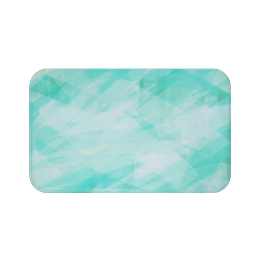 Mountain Stream: (34"x21") Serene Tones Geometric Bathmat | Soft Bathroom Rug, Modern Home Decor, Shower Accessory, Spa Gift, Coastal Vibes