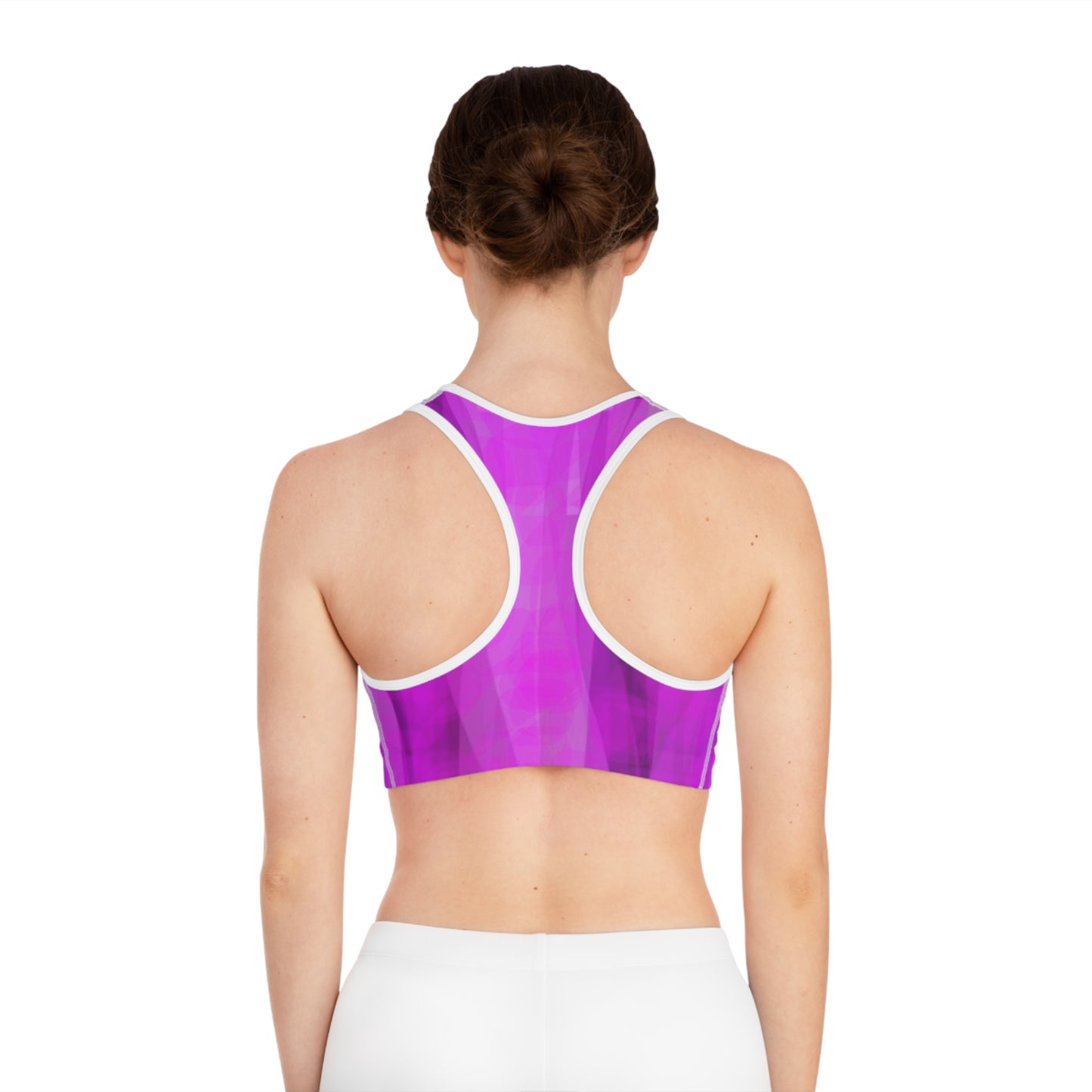 Jodie: (WH Trim) Stylish Sports Bra with Abstract Design | Workout Top, Fitness Apparel, Gym Bra, Activewear, Dancewear