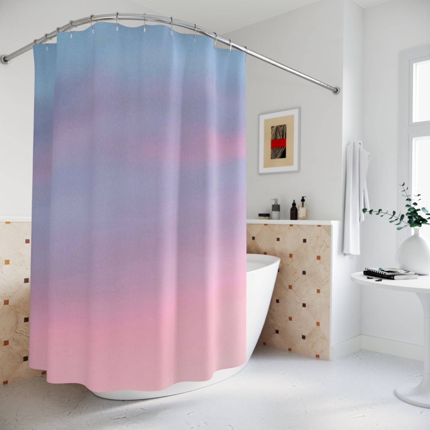 Soothing Sky: Polyester Shower Curtain