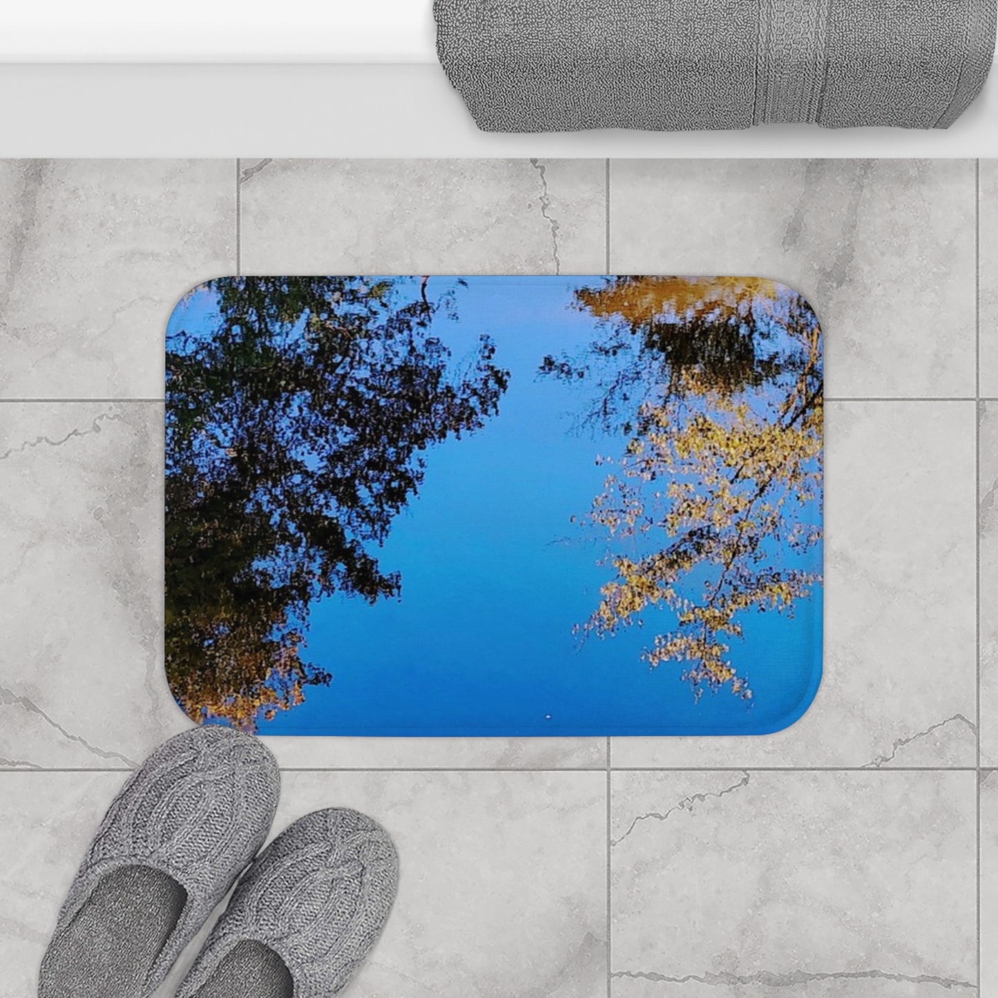 Fall Creek: (24"x17") Tranquil Nature Bathmat - Relaxing Home Decor, Spa Gift, Bathroom Accessory, Cozy Vibes, Nature Lover's Gift