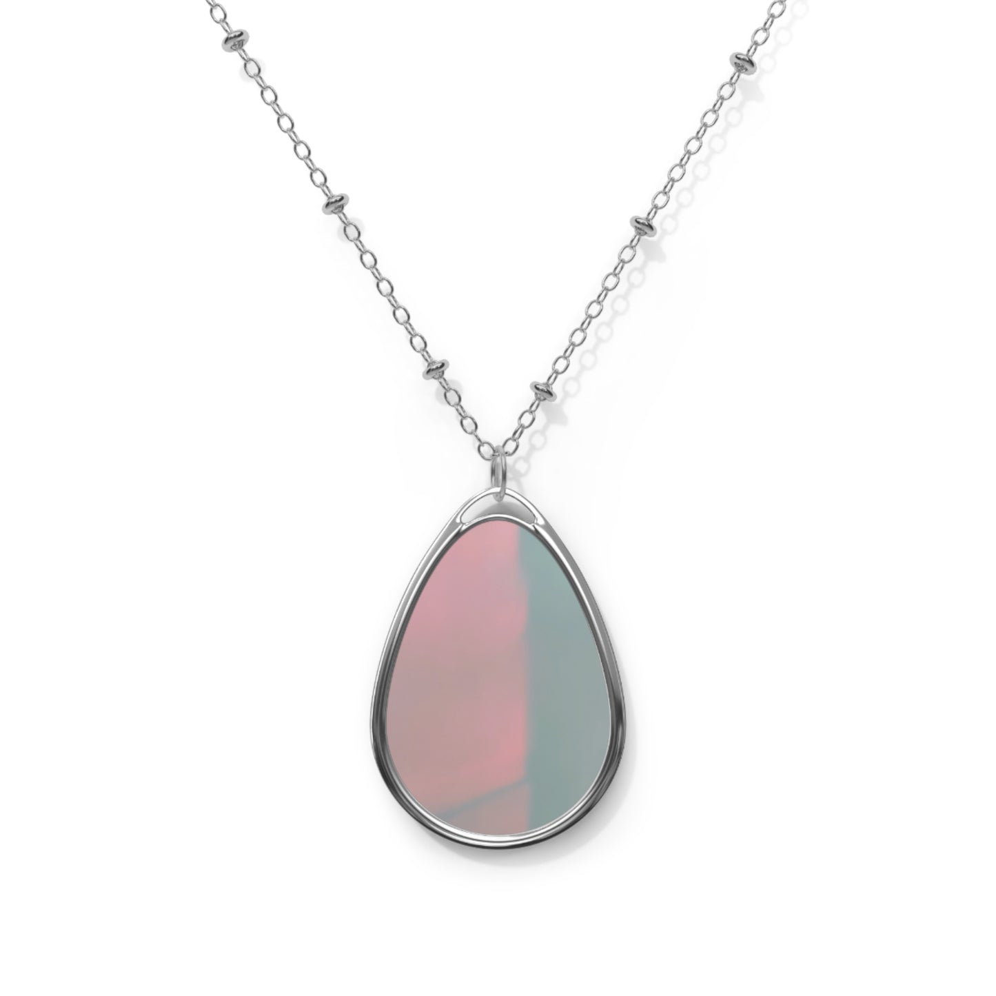 Charlotte: Pastel Lovers Oval Teardrop Pendant Necklace