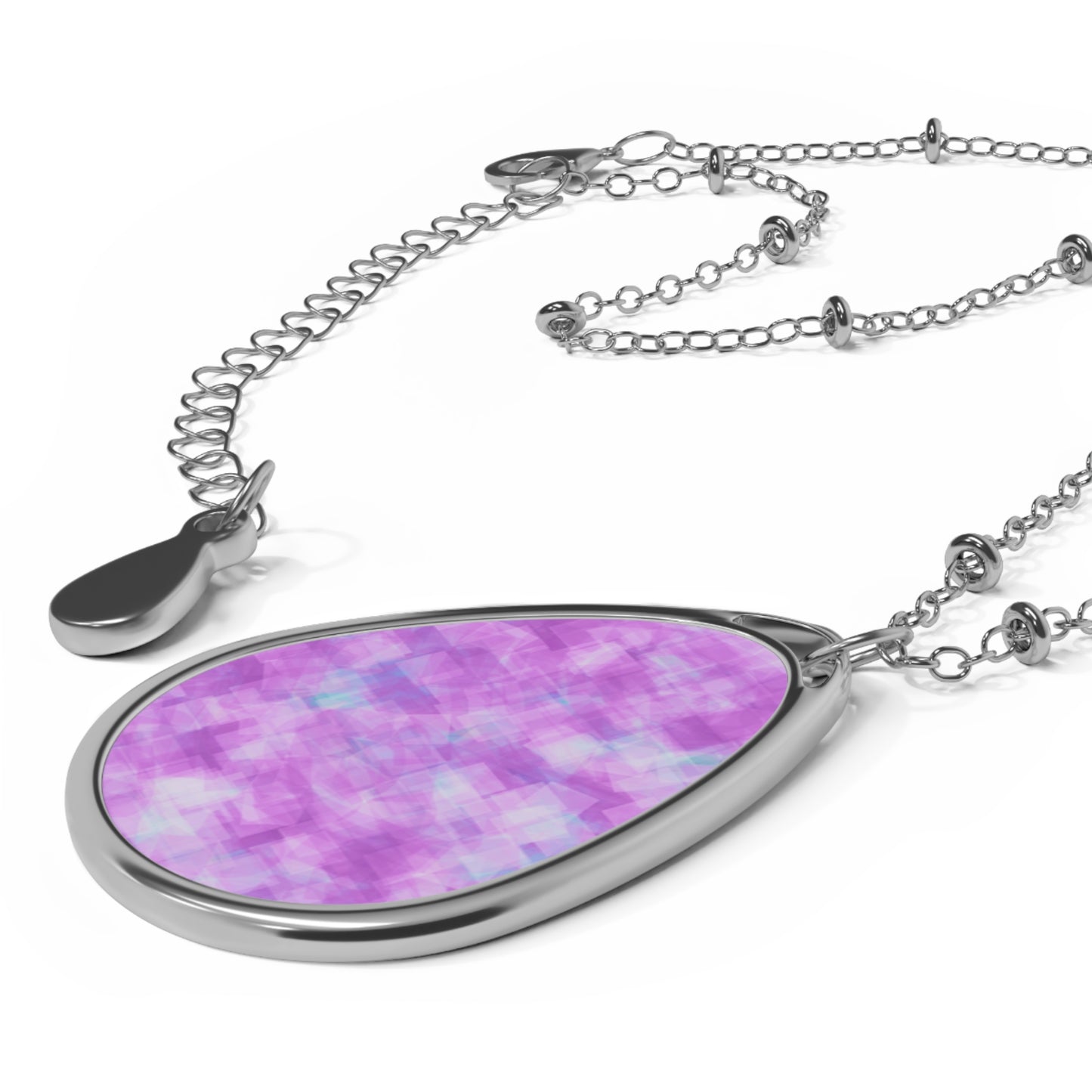 Betty:  Modern Oval Necklace - Elegant Violet Teardrop Pendant for Everyday Wear