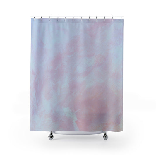 Summit of Love: Pastel Dream Shower Curtain, Soft Bathroom Decor, Calm Home Vibe, Ethereal Chic Style, Perfect for Gifts and Home Refresh