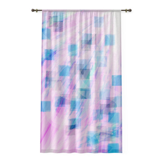 Light Codes: Sheer Window Curtain, Ethereal Style, Home Decor, Boho Chic Decor, Serene Decor, Soft Pastel