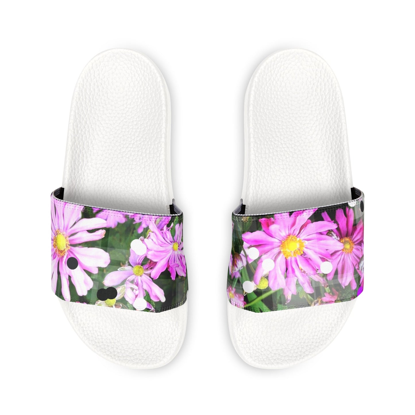 Pink Daisies:  Women's PU Slide Sandals