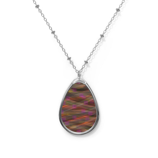 Cheyenne:  Elegant Oval Necklace - Colorful Teardrop Pendant for Everyday Wear
