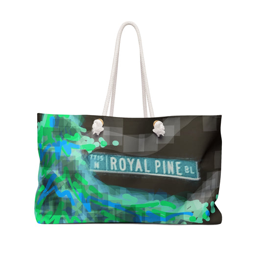 Royal Pine:  Colorful Abstract Weekender Bag - Perfect for Travel & Beach Days