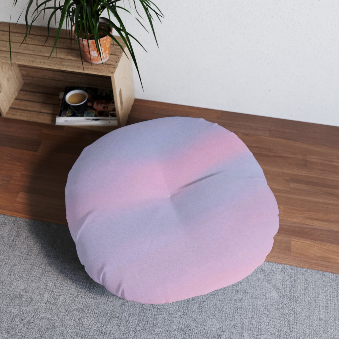 Soothing Sky:  Tufted Floor Pillow, Round