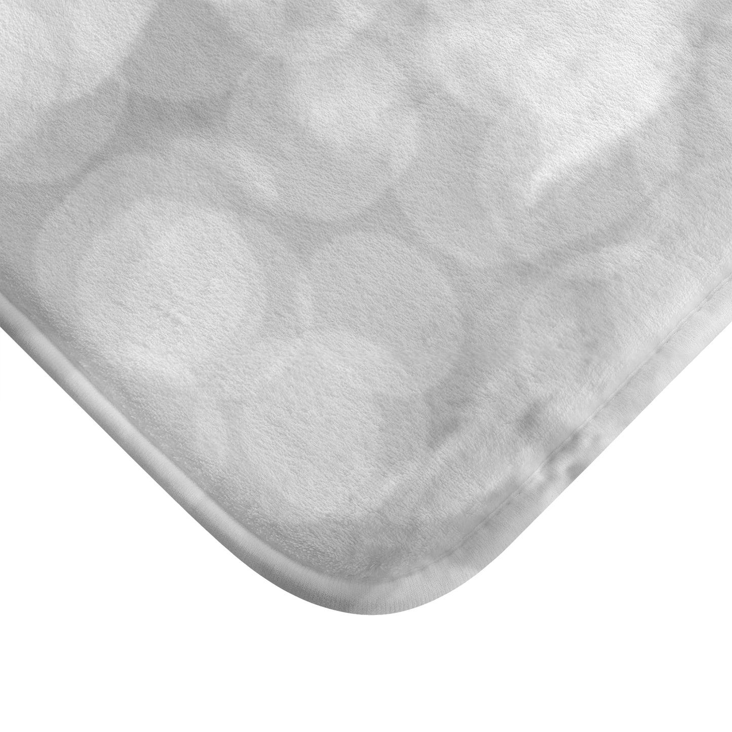 Oksana: (24"x17") Elegant Silver-Grey Bokeh Bathmat – Soft Plush Bathroom Rug