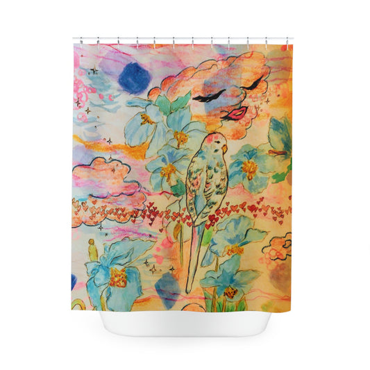 Purty Bird: Polyester Shower Curtain