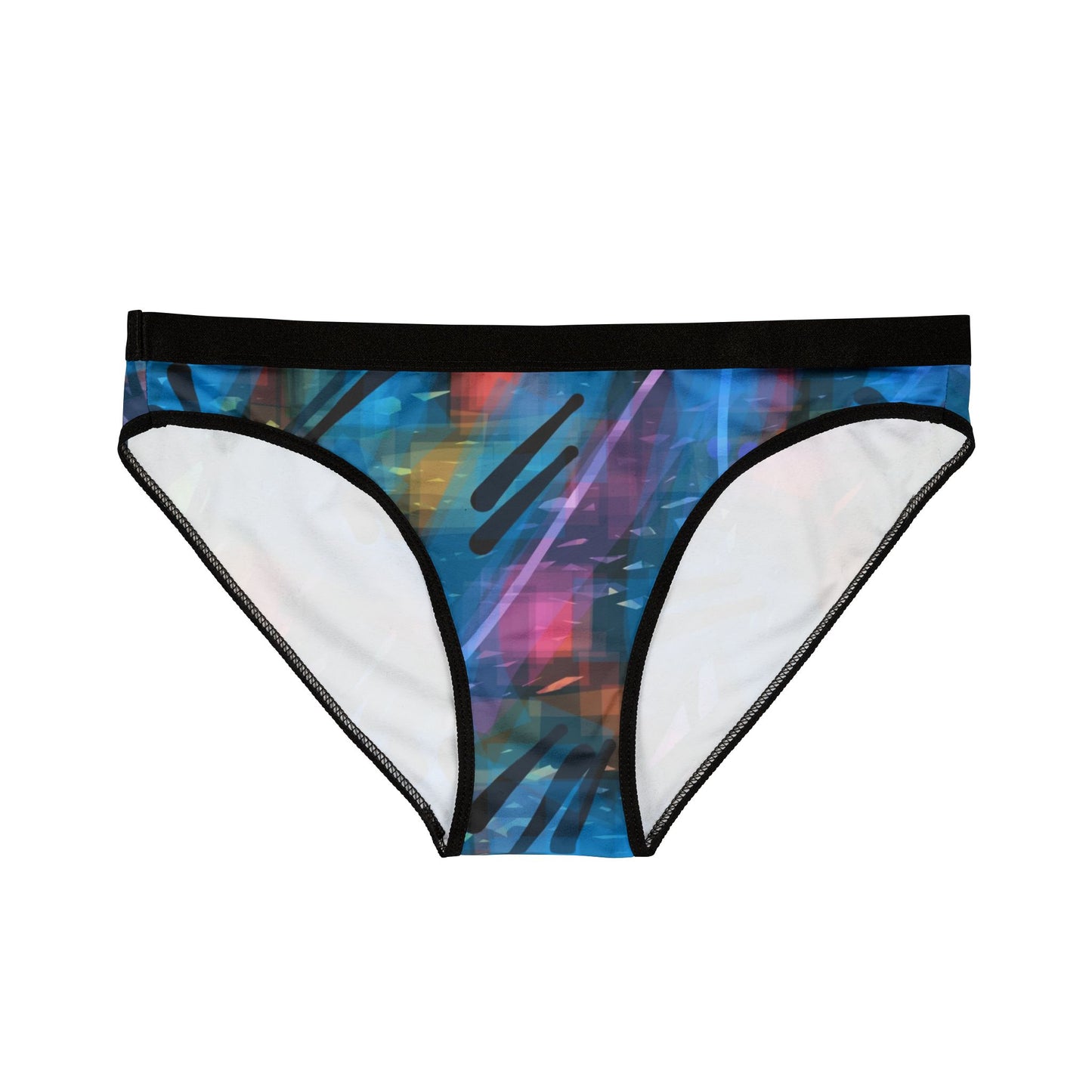 Louise:  Vibrant 80's Vibes Artistic Women's Underwear - Colorful Bikini Briefs for Everyday Comfort