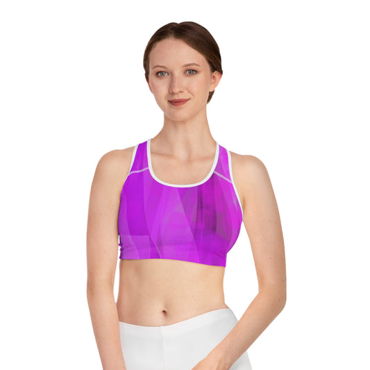 Jodie: (WH Trim) Stylish Sports Bra with Abstract Design | Workout Top, Fitness Apparel, Gym Bra, Activewear, Dancewear