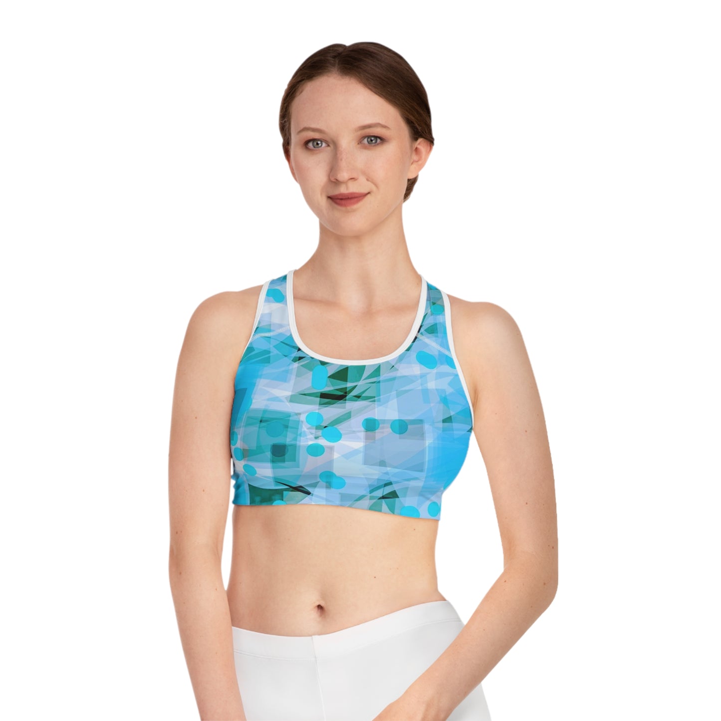 Cascadia I: WH Trim Vibrant Sports Bra – Activewear for Fitness Lovers, Perfect for Yoga, Running, and Gym Workouts, AOP Design, Stylish Workout Gear, [...]
