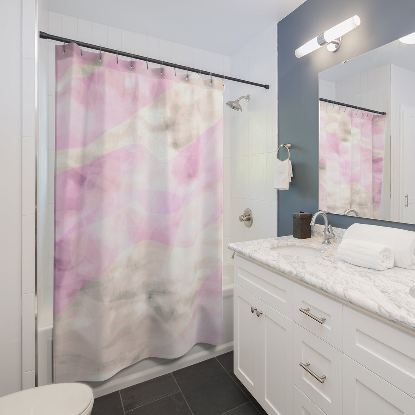 You're a Holiday: Elegant Pink Bokeh Shower Curtain, Boho Ethereal Bathroom Decor, Modern Home Accessories, Gift for New Home, Wedding Present