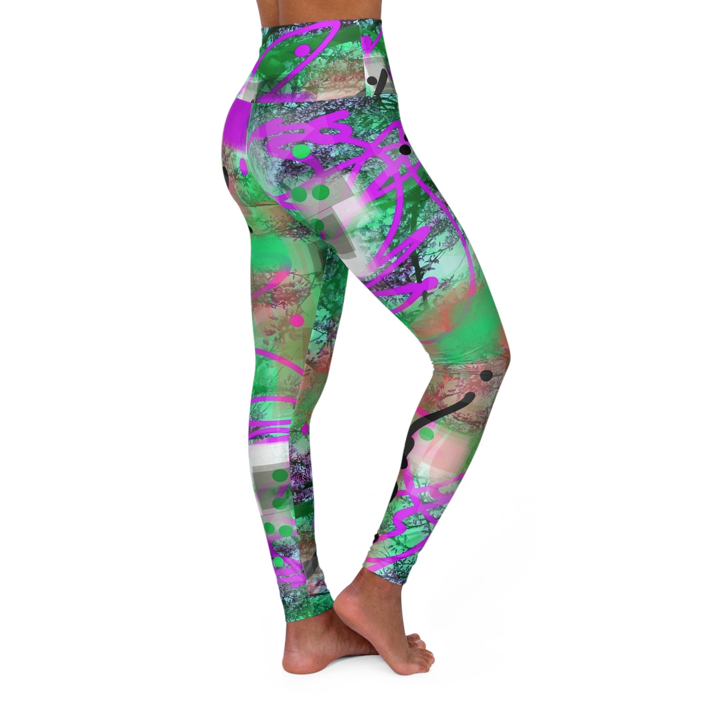 Cyd:  Vibrant High Waisted Leggings for Active Lifestyle, Street Style fashion, High Vibes, Casual Chic Clothing