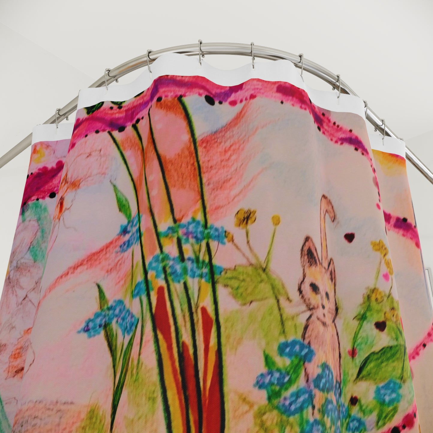 Katty's Garden: Polyester Shower Curtain