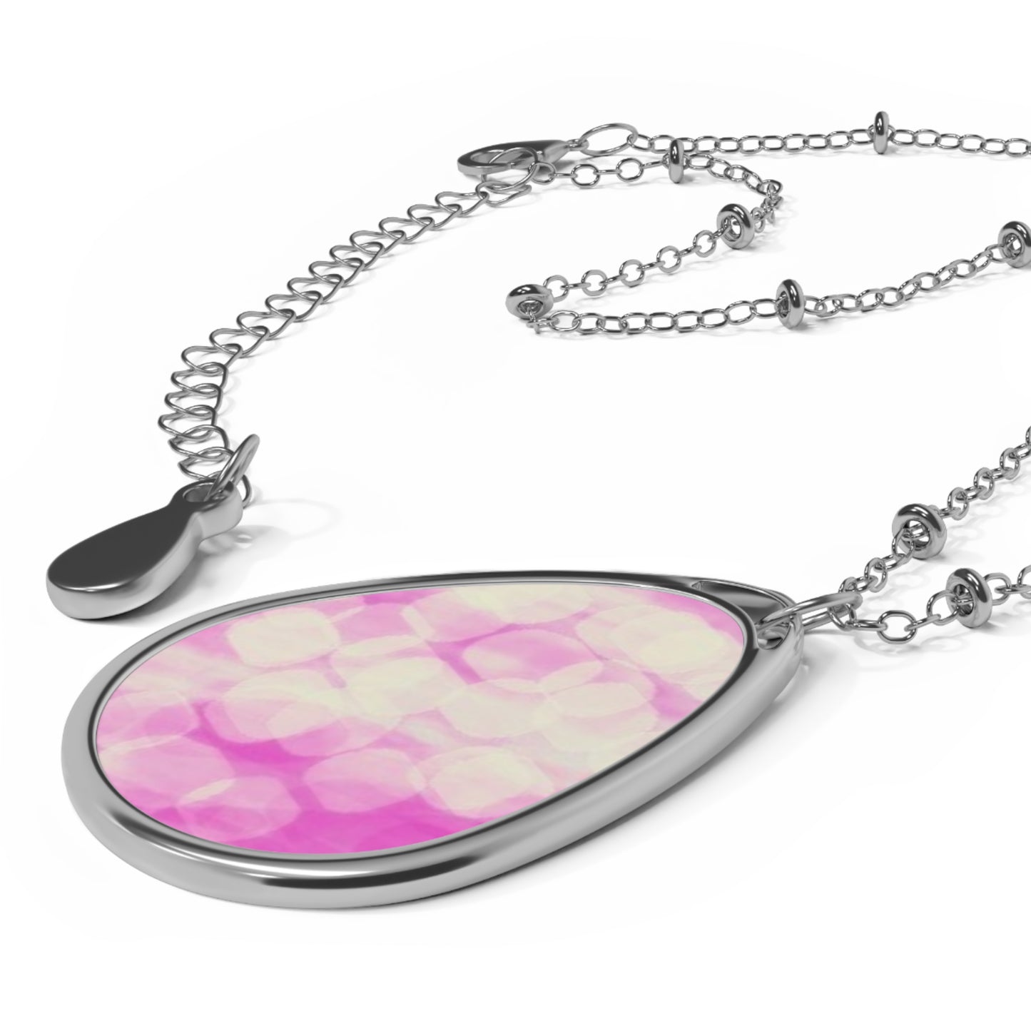 Anew: Elegant Spiritual Art Oval Pendant Necklace, Fresh Pure Vibes, Gift for Her, Chic Everyday Accessory