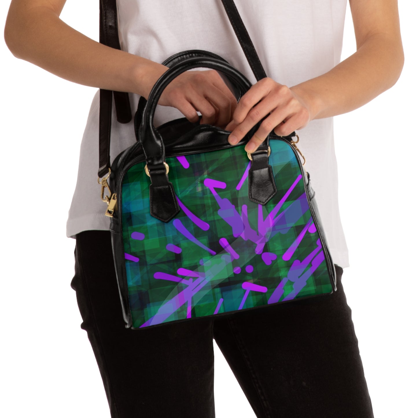 Daphne:  Vibrant Abstract Shoulder Handbag - Stylish Large Tote for Everyday Use